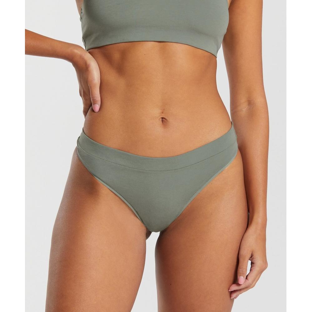 

Хлопковые стринги GYMSHARK, зеленые B6A6T ECJF