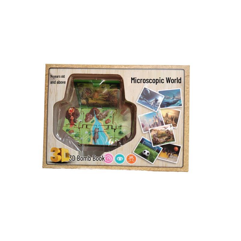 Dinozaur Astronauta 3D Pop-Up Książka Brelok Wisiorek: Mini Świat Prezent Świąteczny