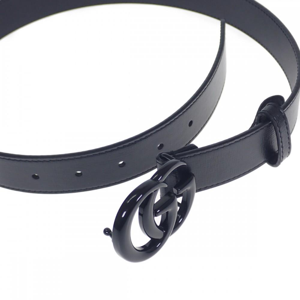 Gucci 414516_18YXV_1000 pasek czarna skóra męski