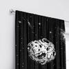 2pc Cosmic black and white planet star pattern curtains   polyester fabric machine washable   suitable for bedroom and living room