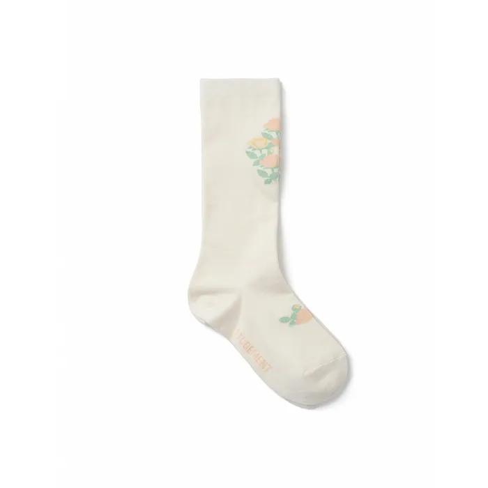 ROSE PATTERN SOCKS_IVORY
