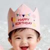 Handmade Birthday Crowned Hat For Baby First Birthday Party Photography Soft Cloth Embroidered Keepsake Accessory