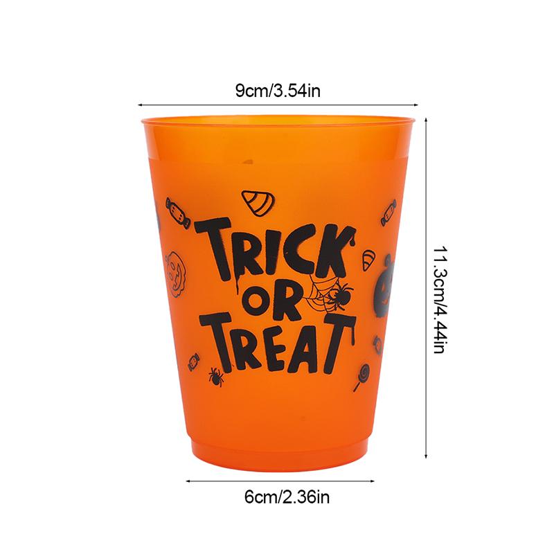 8/16Pcs Halloween Plastic Drinking Cup Boo Skull Trick or Treat Juice Cocktail Cups for Halloween Party Table Decor Supplies