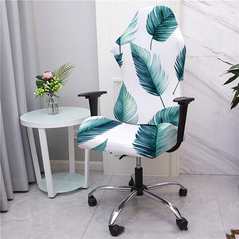 Elastic Printed Armchair Cover Universal Computer Game Chair Seat Cover Home Office Backrest Armrest Swivel Chair Slippers