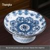 Blue & White Porcelain High-Footed Fruit Bowl for Tea Room or Coffee Table