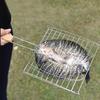 Stainless Steel Non Stick Handle BBQ Net Barbecue Mesh Fish Meat Grill Basket for BBQ Oven