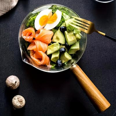 1 pz. Versatile Pentola in Vetro Borosilicato Alto con Manico-400ml/600ml Facile da Pulire & Resistente allo Shock Termico per Salsa Latte Zuppa & Noodles-Perfetta per Casa