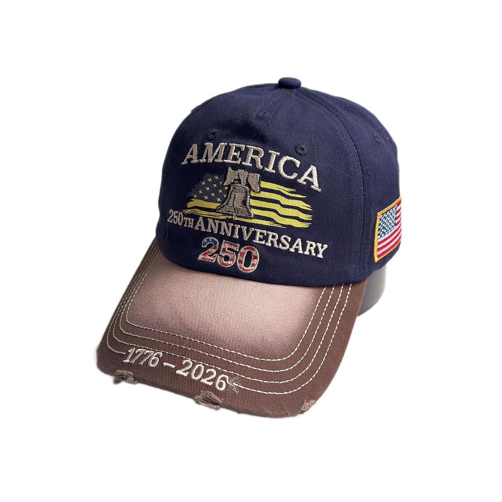 Letter Print Embroidered Baseball Cap Spring Summer Cotton Peaked Cap For Men And Women Outdoor Use Sportss Sun Hat Usa 250Th Anniversary