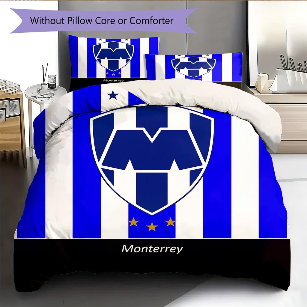C.F. Monterrey Football Club  Pattern Bedding Quilt Set  Home Decoration  Gift (1 * duvet cover + 2 * pillowcase  without core)