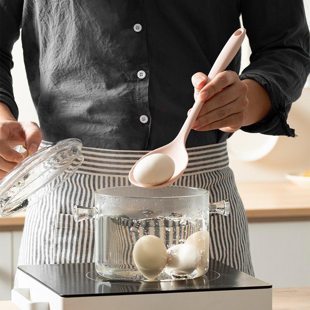 Silicone Soup Ladle - Non-Stick Cooking & Serving Spoon with Long Handle