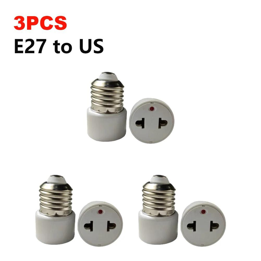 10-1PCS E27 to EU US Converter Lamp Socket Light Holder LED Bulb Lighting Outlet Plug E27 EU US Plug Socket Accessories