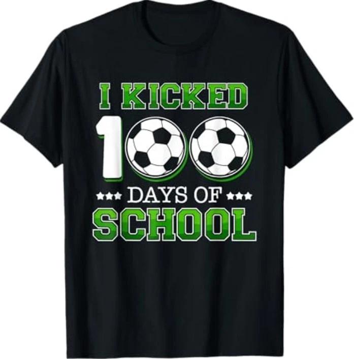 

I Kicked 100 Days of School Soccer Sport 100th Day T-Shirt 4XL