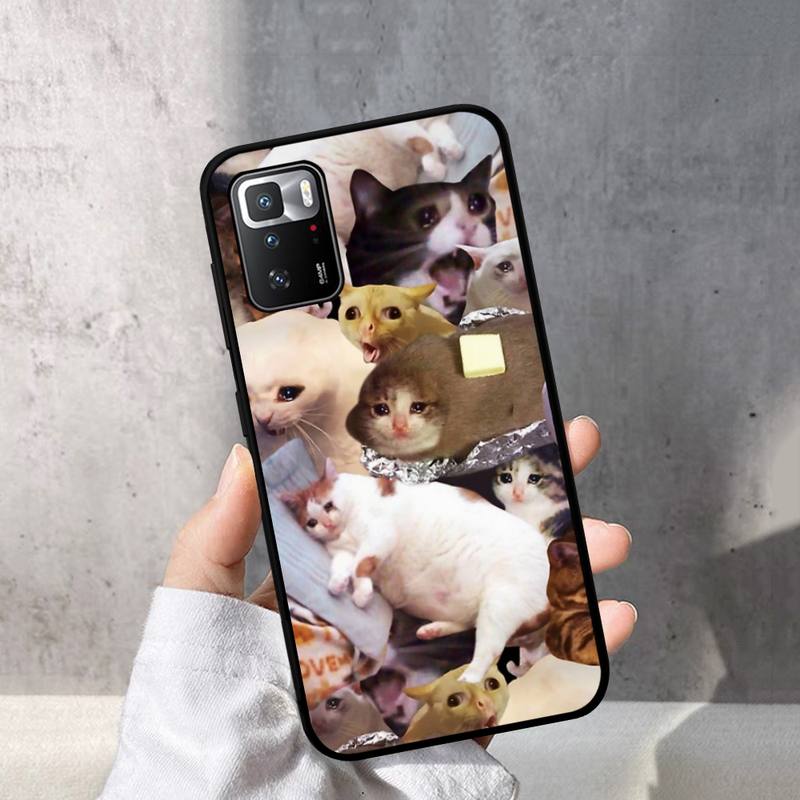 

Чехол для телефона «Плачущий кот с мемами» для Redmi Note 10 9 8 6 Pro 8T 5A 4X X 5 Plus 7 7A 9A K20 Redmi Note10