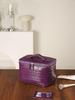 Crocodile Pattern Cowhide Makeup & Toiletry Bag: Portable, High-Capacity, Travel-Ready.
