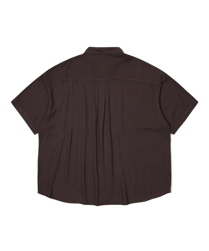 ONEILL Washed Linen-Like Short Sleeve Shirt_Dark Brown