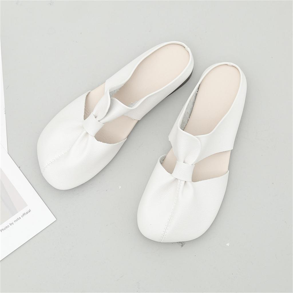 Women Flat Shoes Soft Sole Slip On Casual Open Back Loafers Large Size Comfortable Walking Shoes for Everyday Use