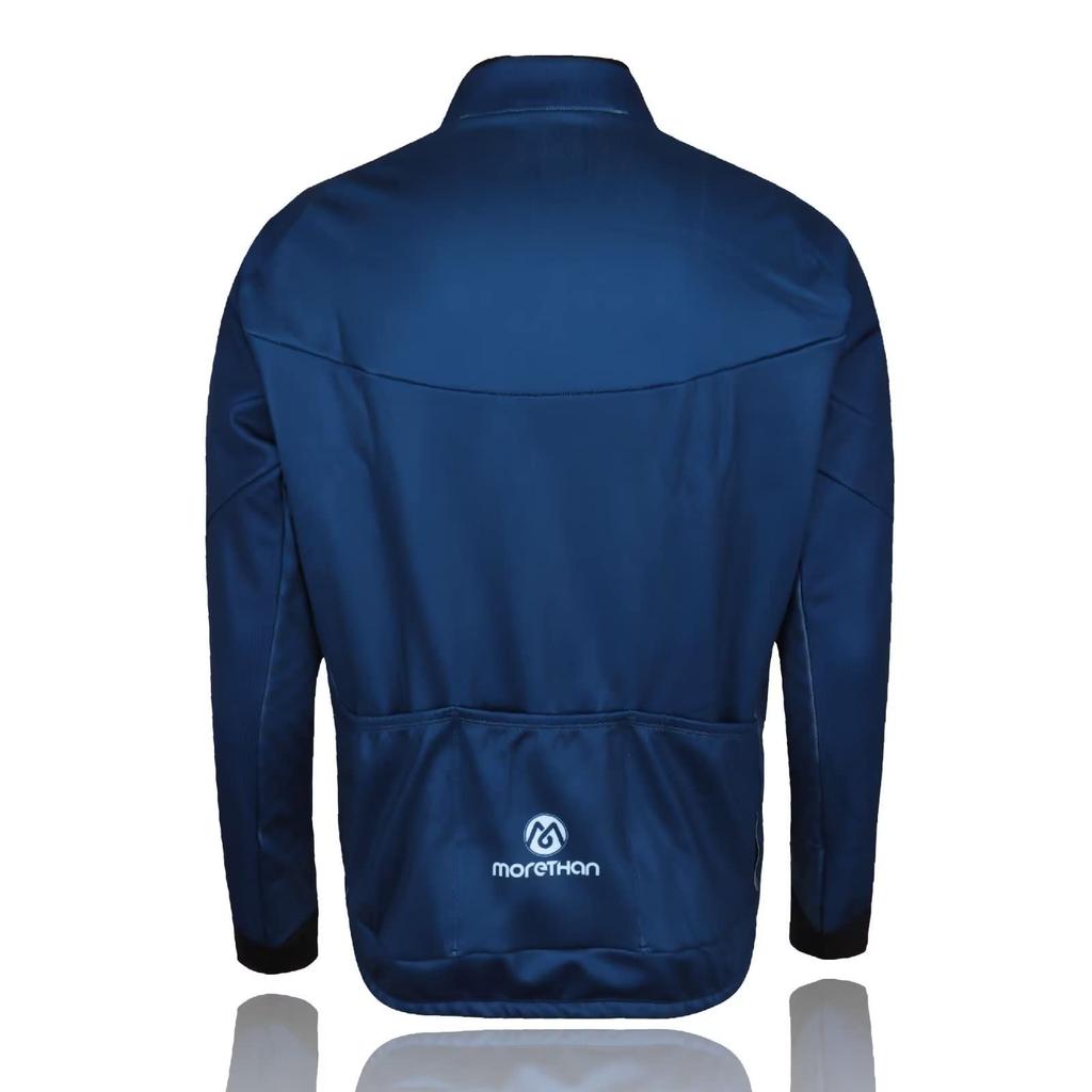 Morethan Long Sleeve Winter Cycling Jacket with Reflective Back Pockets Men's (L/Dark Blue) (WVP-008)