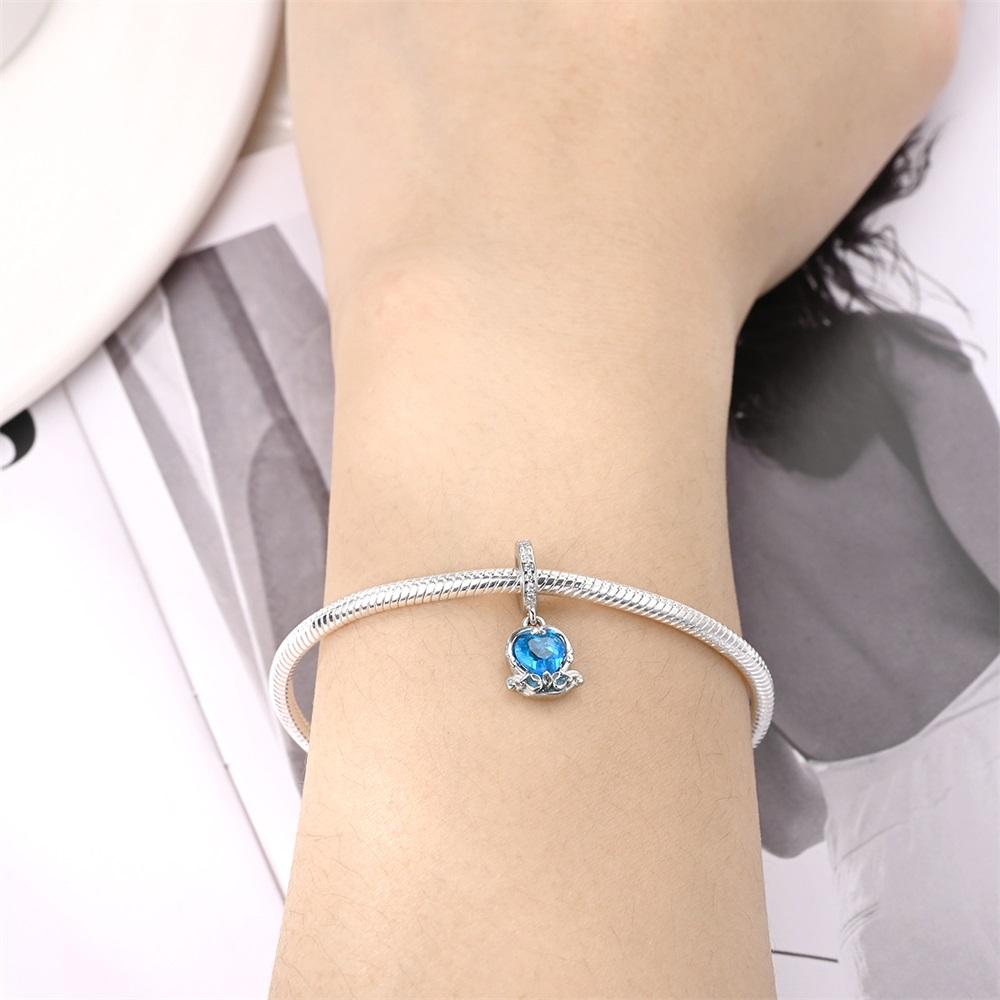 Authentic Charm Bead Charms copper Blue Swan Mirror Bead Charms Compatible With Charm Bead Charms Plata Bracelets for Women Women Jewellery Making Diy