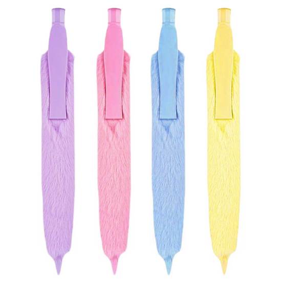 Giant Plush Click Pens Fluffy Press Ballpoint Pen Fun Party Favor Pen Novelty Writing Tools for School Journaling Gifts