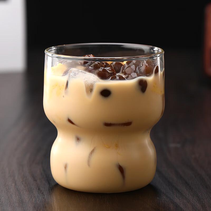 Shangqi Striped Chubby Glass Breakfast Cup