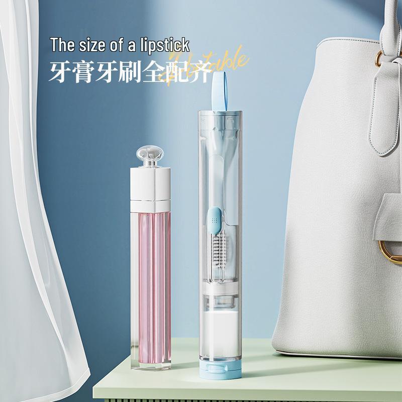 Portable Folding Toothbrush & Toothpaste Set with Soft Bristles for Orthodontic Use