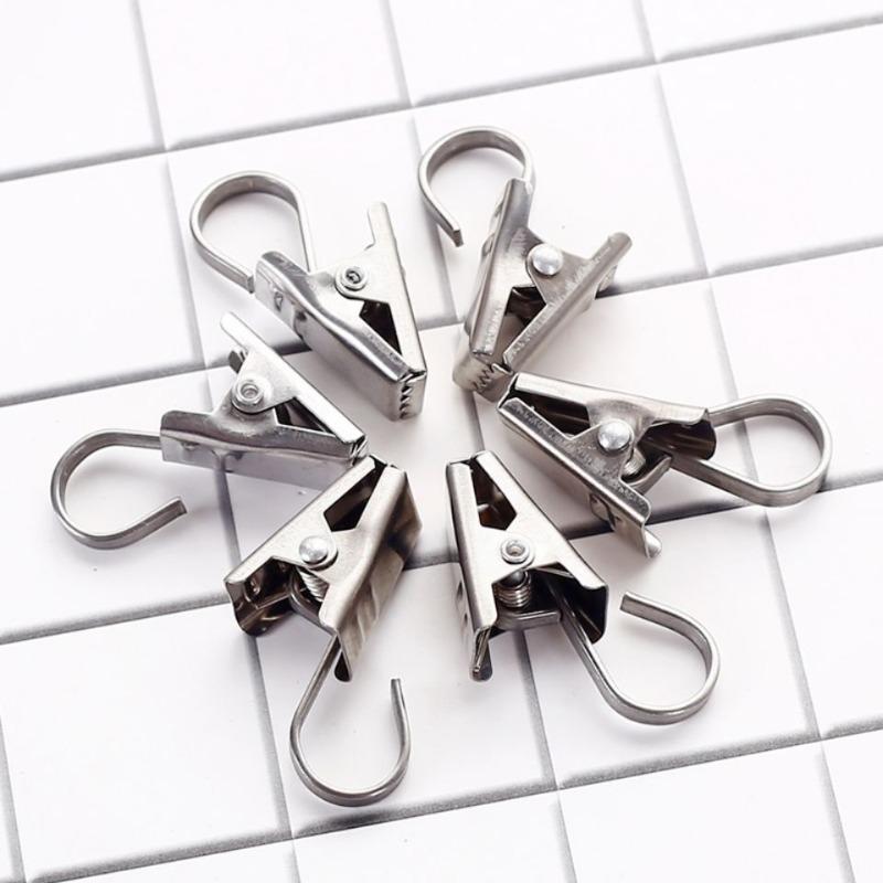 20Pcs Stainless Steel Curtain Clips With Hook Sturdy And Durable Window Curtain Hook Clips Home Window Curtain Decor Accessories