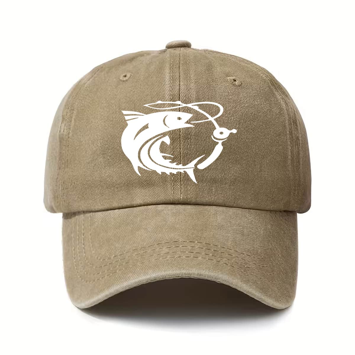 

Men s and Women s Trendy Baseball Cap Fishing Outdoor Travel Cap Adjustable бежевий