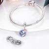 Original Copper Charms Luxury Blue Earth Love Pendant Beads Fit Bracelet Diy Women Making Delicate Gift