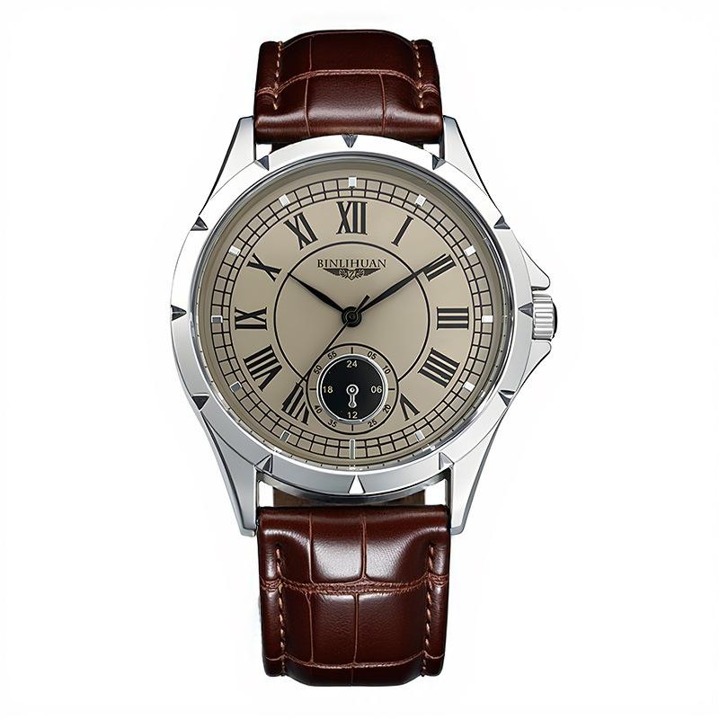 Wristwatch Business Watch for Men Quartz Clock Leather Watches