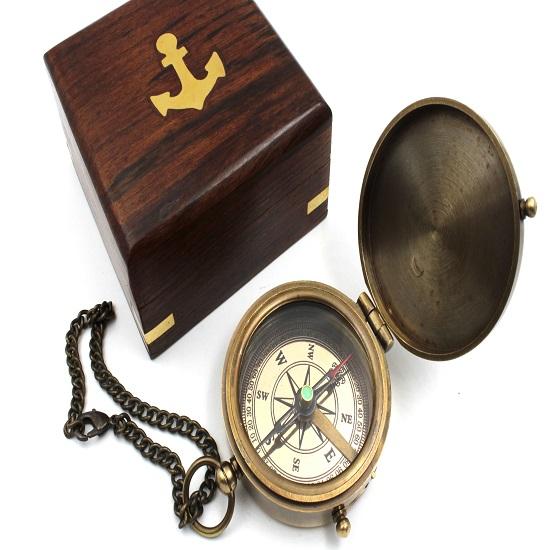 Busolă din alamă Cadouri pentru ziua de naștere a fiului| Cadouri pentru ziua absolvirii pentru fiu|