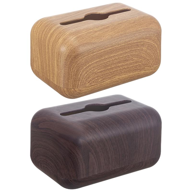Facial Tissue Holder Faux Woodgrain Tissue Box Stylish Elegant Multi-purpose Tissue Box Covers For Bathroom Bedroom Dinner Table