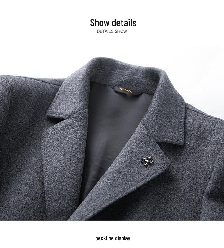 High-Quality Wool Coat for Men - Non-Iron, Casual Winter Trench with Suit Collar