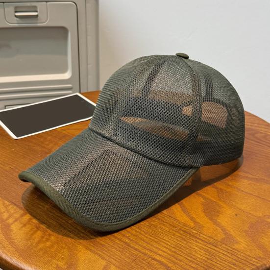 Men Baseball Cap, Adjustable Elastic Buckle Baseball Hat, Breathable Mesh Sweat-Wicking Sun Protection Hat for Outdoor Activities