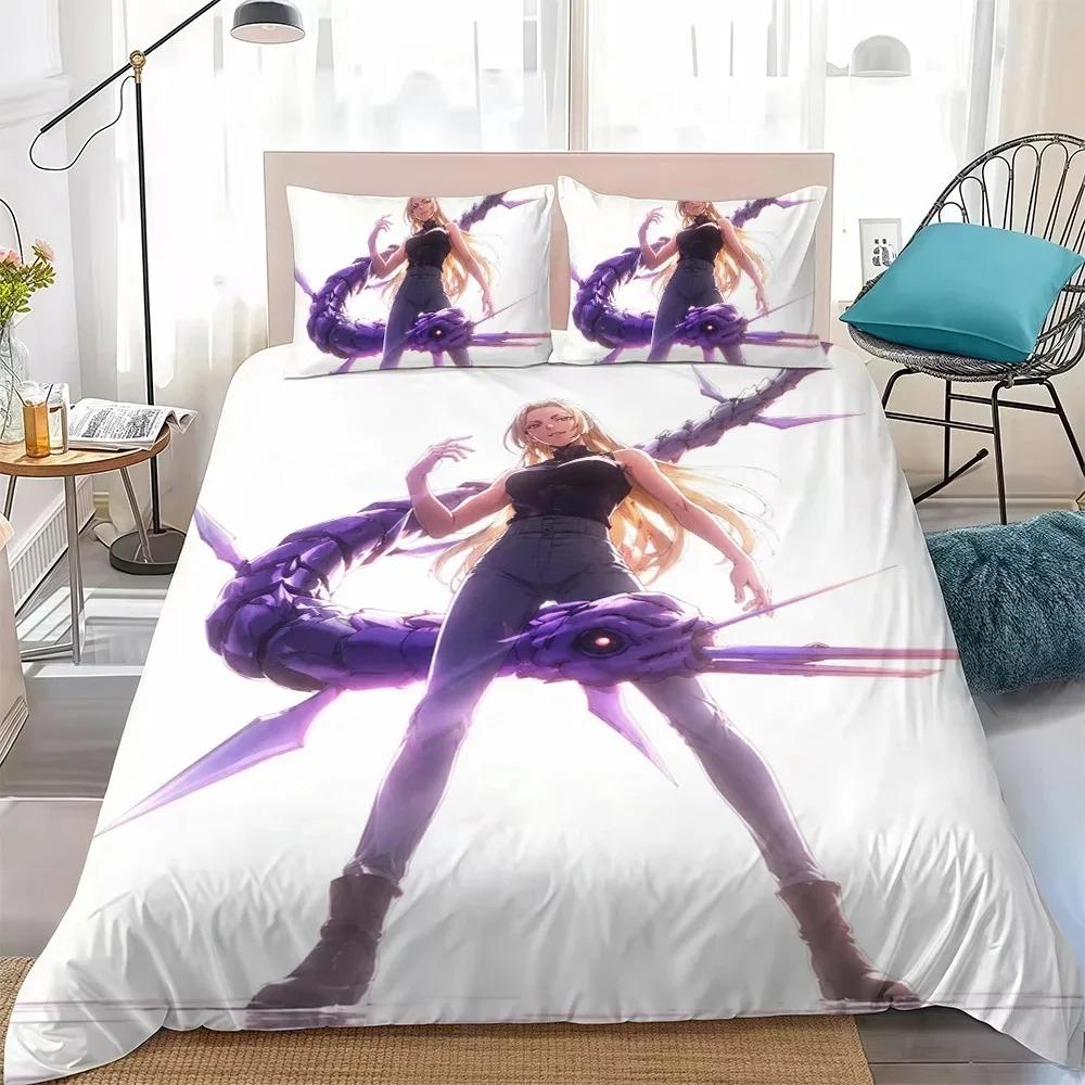 Anime J-Jujutsu K-Kaisen Bedding Set Soft Comforter Cover With 1/2pcs Pillow Shams For Kids Adults Microfiber Anime Quilt Cover