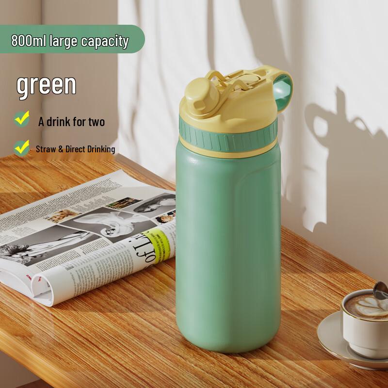 TLAKEHO Dual-Drink Stainless Steel Insulated Bottle