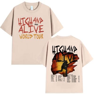 2026 Vintage Keith Urban High and Alive World Tour Tshirt Mens Hip Hop Gothic Cotton Short Sleeve Fans Gift Streetwear