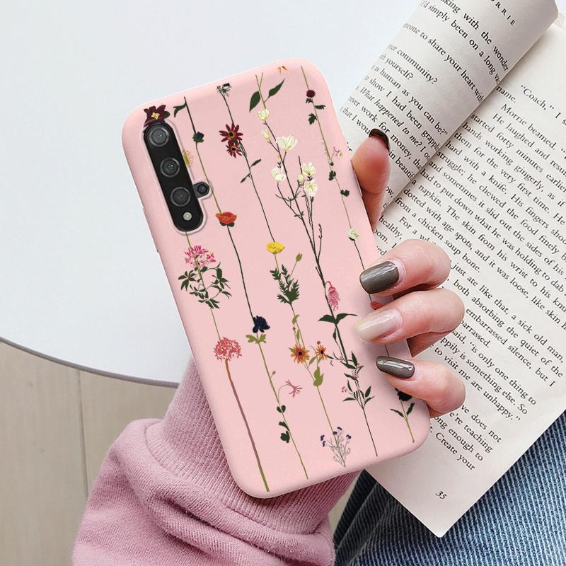 Flowers Funda For Huawei Nova 5T Capa NOVA5T 5 T Phone Case Soft Silicone Cute Cat Bear Back Cover For Nova5 T Coque Bag Fashion