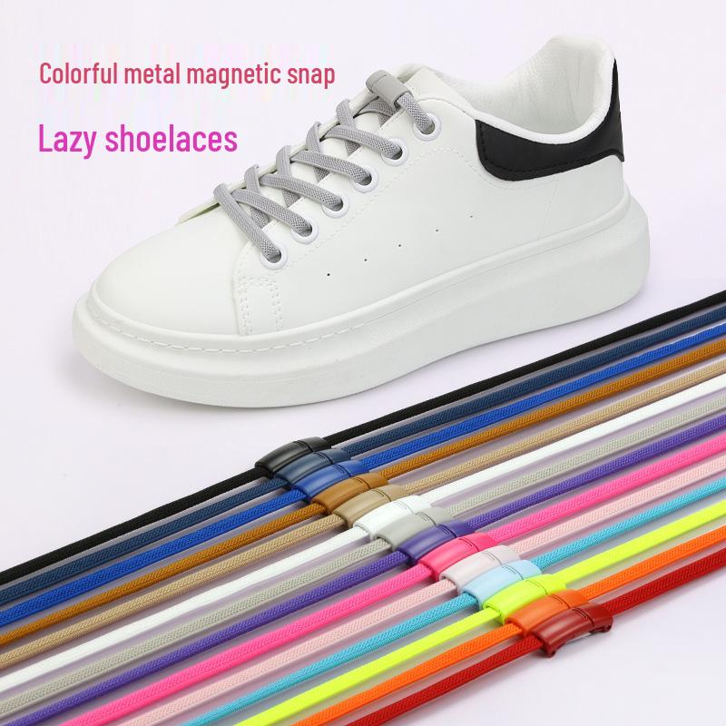 Colorful Elastic Magnetic No-Tie Shoelaces with Metal Buckle