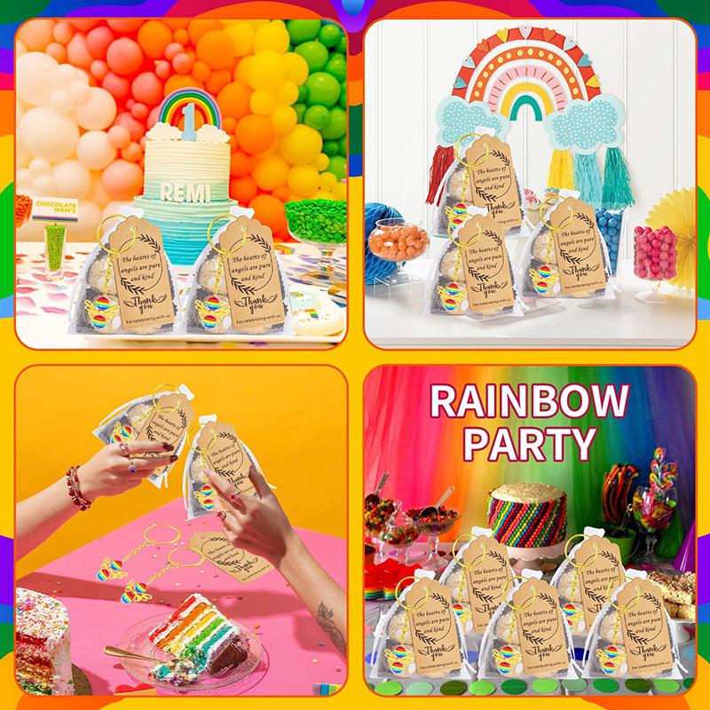 

20 Set Angel Keychain Gift Bulk Thank You Gift Baptism Pendant Keychain Favor Key Ring With Thank You Tag Organza Bag разноцветный