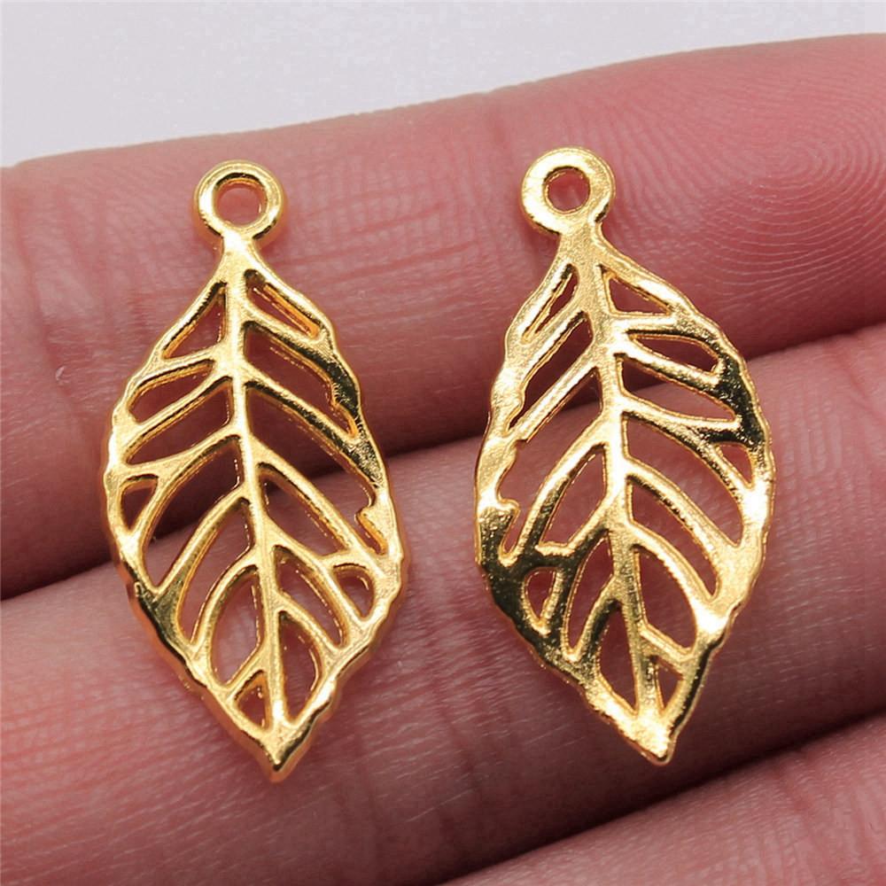 

Подвеска в виде листа, женская бижутерия, массивная креативная фурнитура A28-10pcs-13x29mm