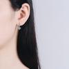 925 Sterling Silver Earrings Four -Claw Net Red Model 1 Caratson Stone Ear Ear