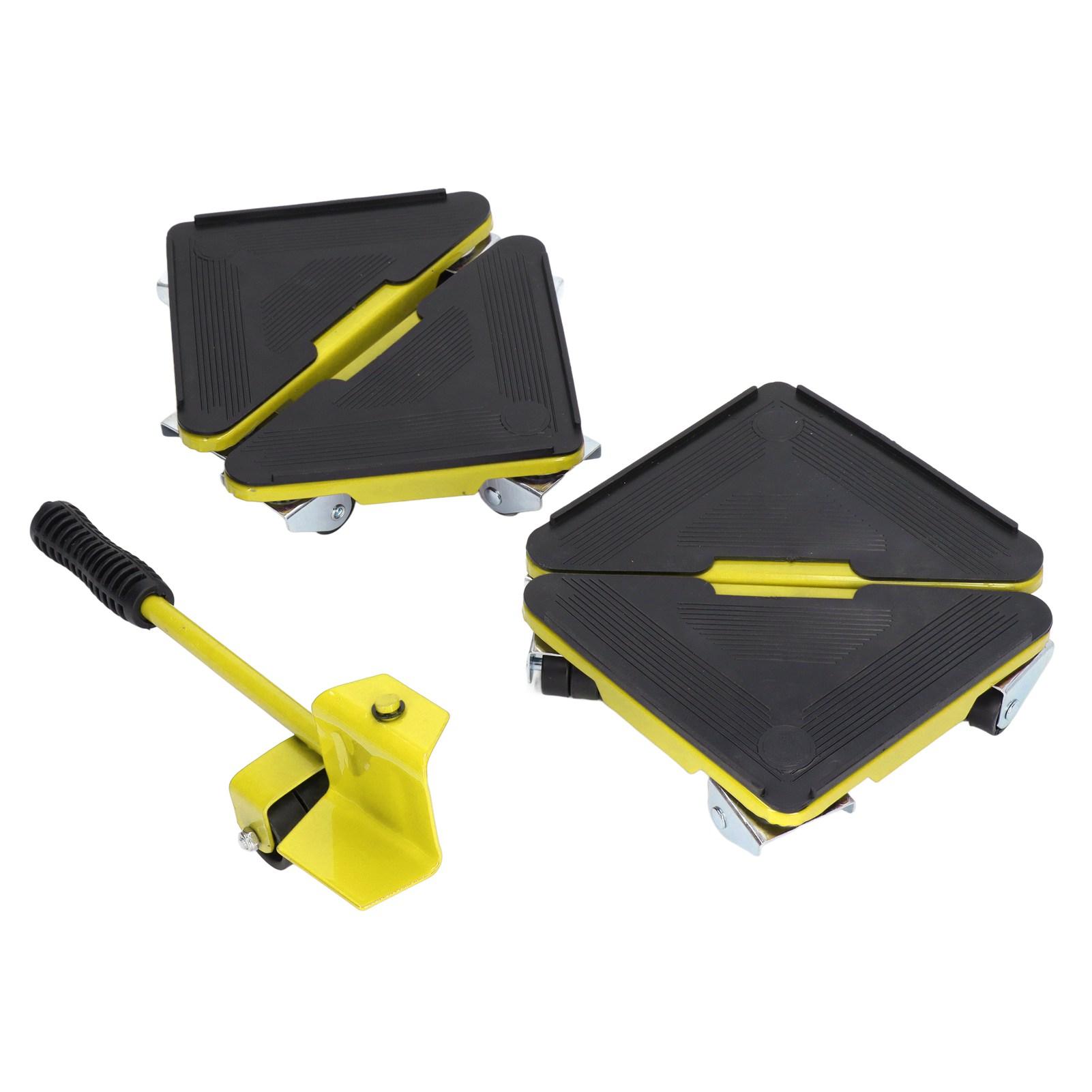 

5 шт. Подъемник для мебели Передвижник Универсальное колесо Тележка 300 кг Грузоподъемность для дивана стола шкафа Желтый