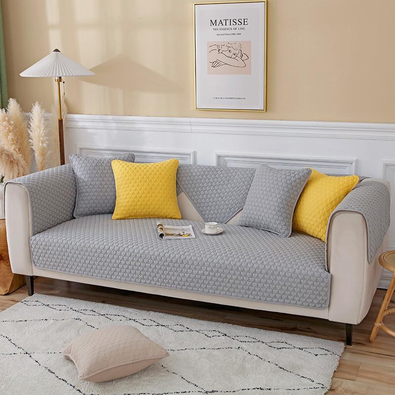 Polštářek na pohovku z čisté bavlny pro všechna roční období, protiskluzový potah na pohovku, opěradlo, bavlněný podsedák, jednoduchý, moderní a zesílený