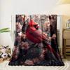 Cardinal Among Blossoms Blanket for All Seasons Blanket Lunch Break Throw Gift