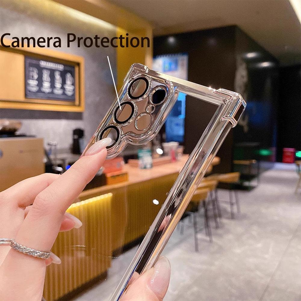 מארז שקוף יוקרתי עמיד בפני זעזועים עבור Samsung Galaxy S24 S23 FE S22 S21 S20 Plus Note10 20 Ultra כיסוי שריון קשיח