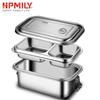 HPMILY 1.3L 304 Stainless Steel Double-Layer Lunch Box