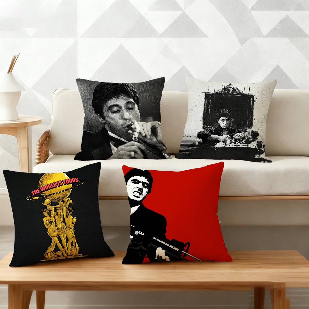 Classic Crime Movie SScarface Pillow Case for Sofa Living Room Home Office Decor Protective Cover