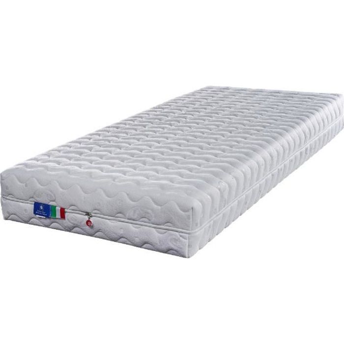 Lot de 2 Matelas 23 cm 80x200 Ferme Mémoire de Forme + Poli Lattex - Spécial Sommiers Articulés + 2 Oreillers Mémoire de Forme 60x6