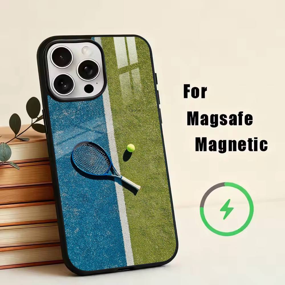 

Tennis culture Phone Case For iPhone17,16,15,14,13,12,11 Plus,Pro Magnetic For Magsafe Wireless Charging iPhone15
