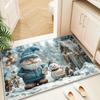 Christmas Snowman Pattern Bathroom Mat Absorbent Foot Mat Dirt Resistant Floor Mat Indoor Rug for Bathroom Entrance